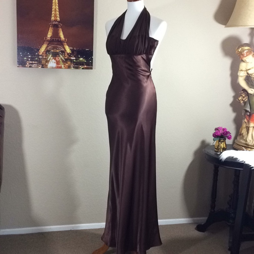 Cache Long Gown Dress Brown Sz 2